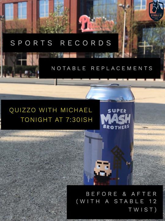 Quizzo with Michael tonight at 7:30ish in the beergarden. Answer some questions, drink some…